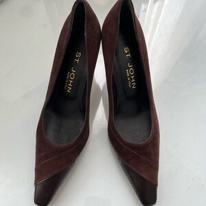 St. John Vintage Dark Brown Suede Heels